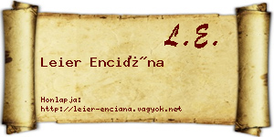 Leier Enciána névjegykártya